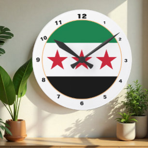 Syrian Flag, Syria Independence /design Clock