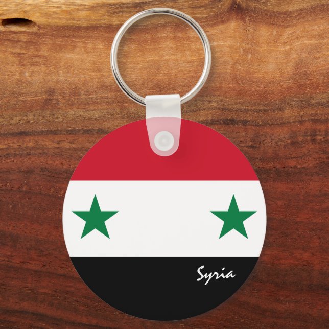 Syrian Flag & Syria patriots / sports Keychain (Front)