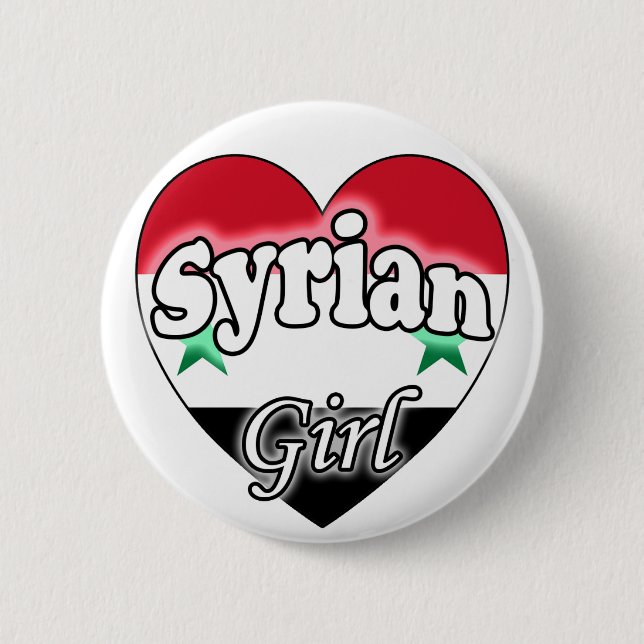 Syrian Girl 2 Inch Round Button (Front)