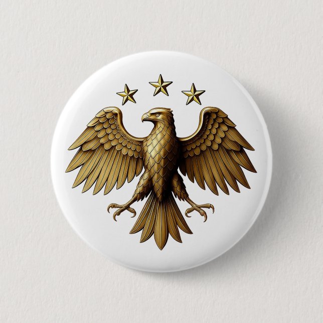 Syrian Modern Identity Eagle Emblem T-Shirt 2 Inch Round Button (Front)