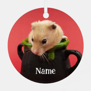 Syrian Pet Hamster - Standard Hamster - Teddy Bear Metal Ornament
