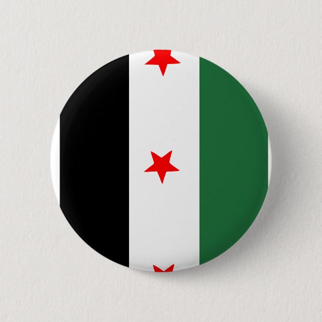 Syrian Revolutionary Flag 2 Inch Round Button (Front)