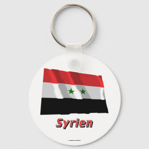 Syrien Fliegende Flagge mit Namen Keychain