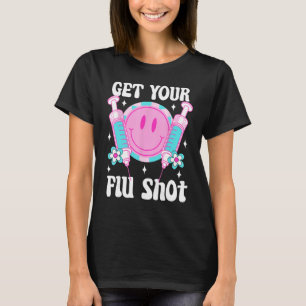 syringe retro medical get your flu shot caregiver  T-Shirt