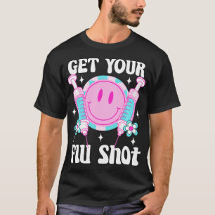 syringe retro medical get your flu shot caregiver  T-Shirt