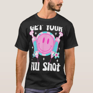 syringe retro medical get your flu shot caregiver  T-Shirt