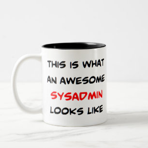 sysadmin, awesome Two-Tone coffee mug