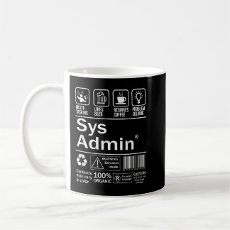 System Administrator Product Label  Unix Linux Cof Coffee Mug