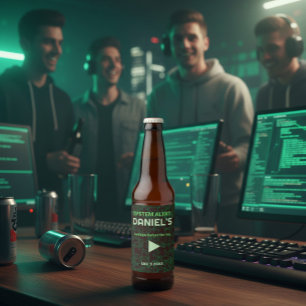 System Alert Hacker Bachelor Party Beer Label