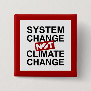 System Change Not Climate Change 2 Inch Square Button
