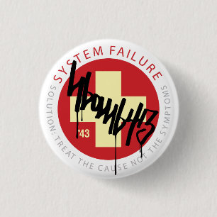 System Cross - Red 1 Inch Round Button