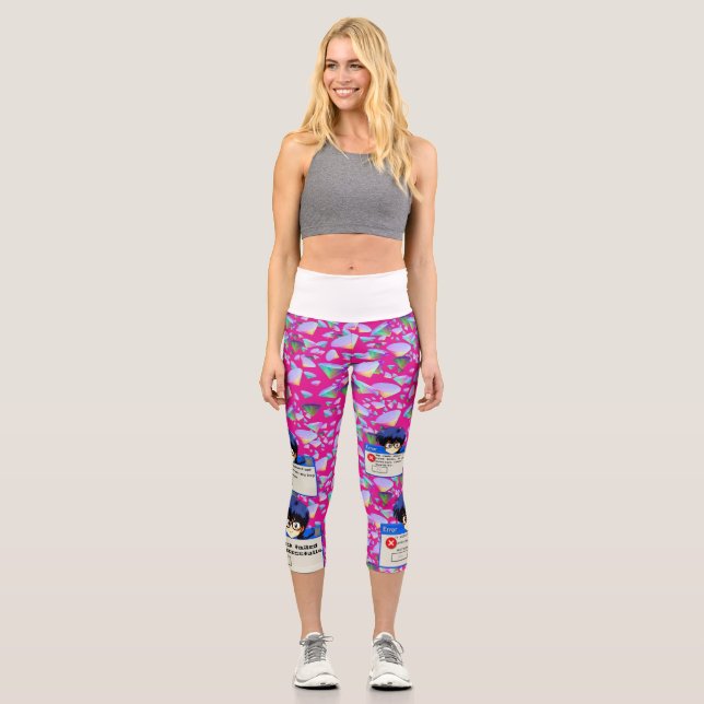 System Error: Retro Nerd Aesthetics Capri Leggings (Front)