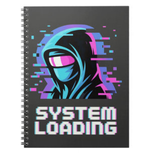System Loading – Cyber Glitch Hoodie Art Notebook