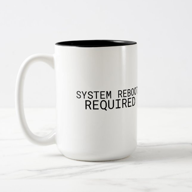 System Reboot Required Minimalist  Two-Tone Coffee Mug (Left)