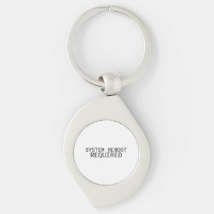 System Reboot Required Minimalist Typewriter  Keychain