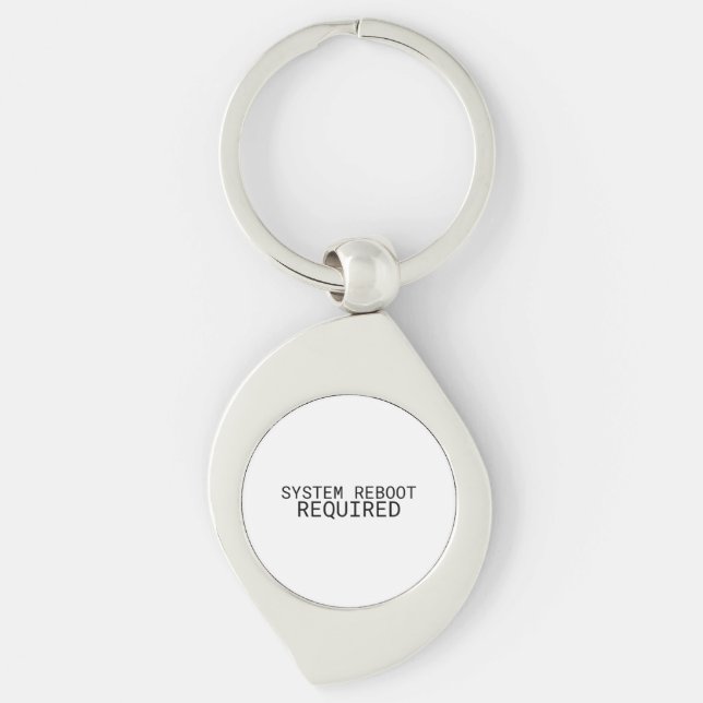 System Reboot Required Minimalist Typewriter  Keychain (Front)