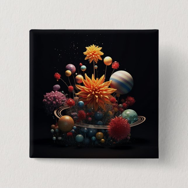 Système solaire Badge Carré 15cm (Devant)