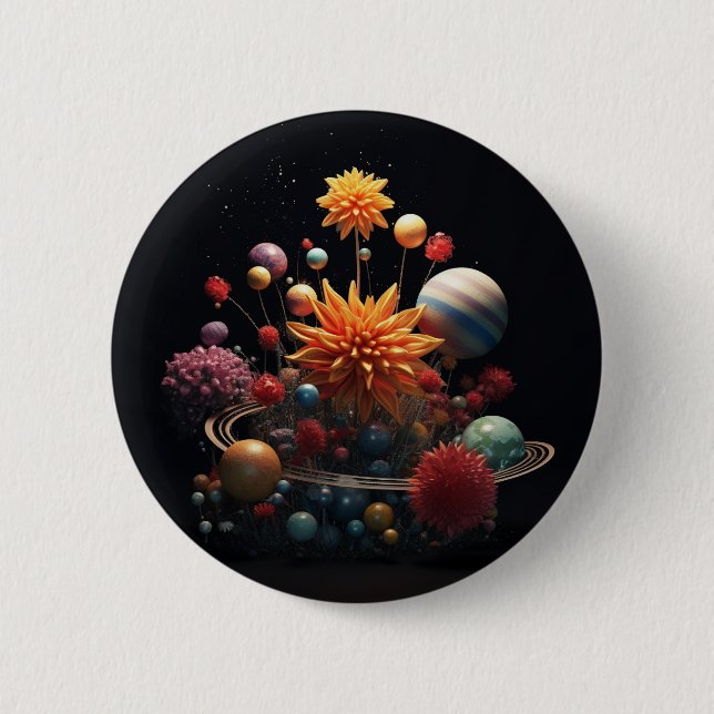 Système solaire Badge rond de 6 cm (Devant)