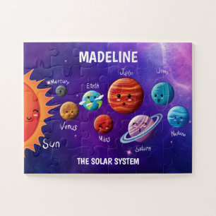 Système solaire Kawaii Nom éducatif Jigsaw Puzzle