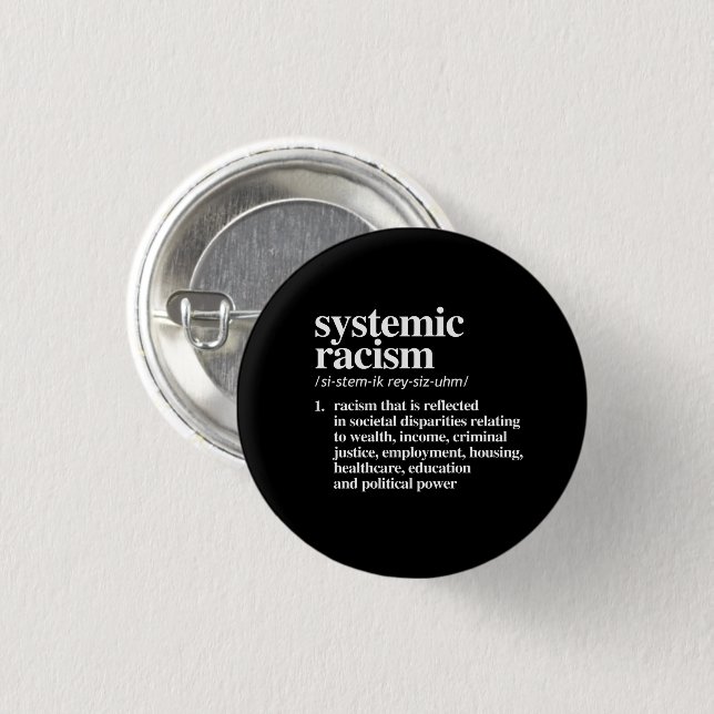 Systemic Racism Definition 1 Inch Round Button (Front & Back)