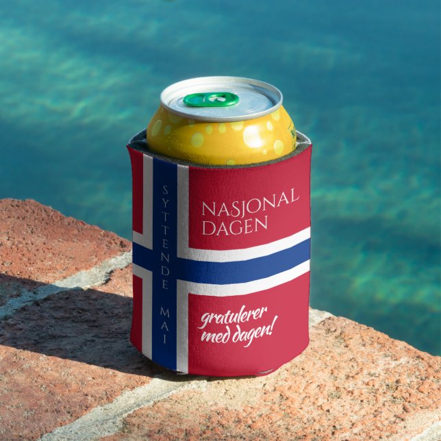 Syttende Mai May 17th Norwegian National Day Flag Can Cooler (In Situ Pool)