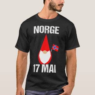 Syttende Mai Norwegian Flag Norge 17 Mai Tomte Gn T-Shirt