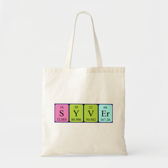 Syver periodic table name tote bag (Front)