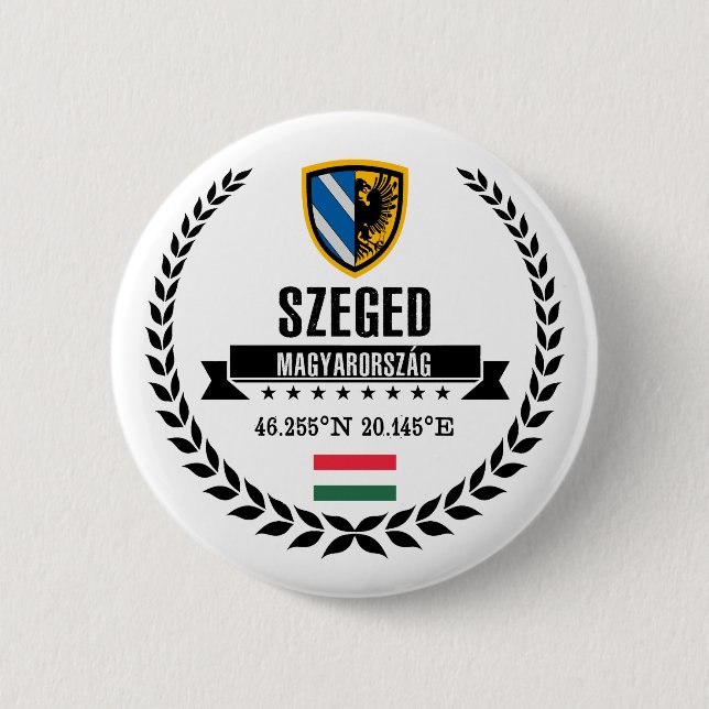 Szeged 2 Inch Round Button (Front)