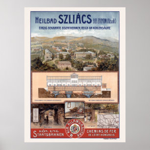 Szliács Spa Slovakia Vintage Poster 1910