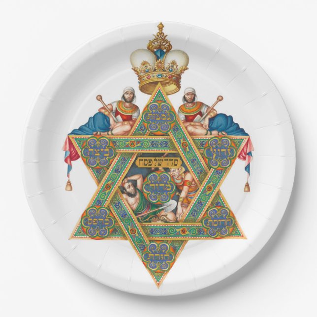 Szyk Haggadah Seder Paper Plate (Front)