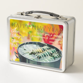 Tết Chúc Mừng Năm Mới Happy New Year Xuân 2024 Metal Lunch Box