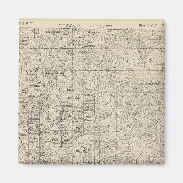 T1415S R2829E Tulare County Section Map Magnet (Front)