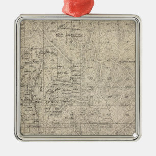 T1415S R2829E Tulare County Section Map Metal Ornament