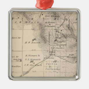 T15S R25E Tulare County Section Map Metal Ornament