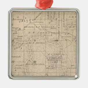 T15S R26E Tulare County Section Map Metal Ornament