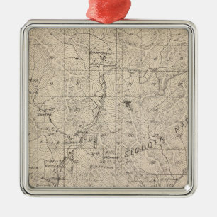 T1617S R2829E Tulare County Section Map Metal Ornament