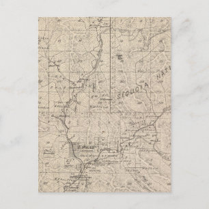 T1617S R2829E Tulare County Section Map Postcard