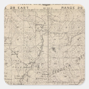 T1617S R2829E Tulare County Section Map Square Sticker