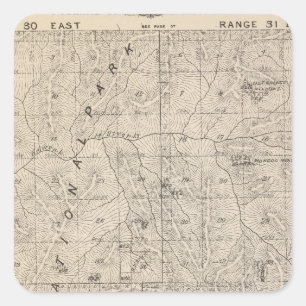 T1617S R3031E Tulare County Section Map Square Sticker