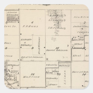 T16S R24E Tulare County Section Map 2 Square Sticker