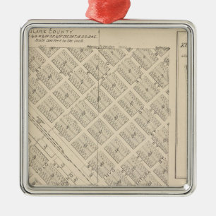 T16S R24E Tulare County Section Map Metal Ornament