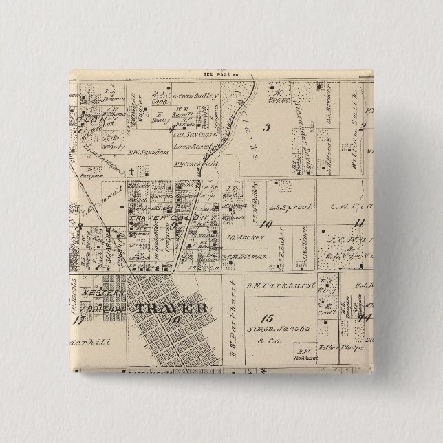 T17S R23E Tulare County Section Map 2 Inch Square Button (Front)