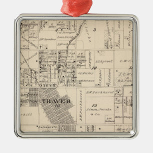 T17S R23E Tulare County Section Map Metal Ornament