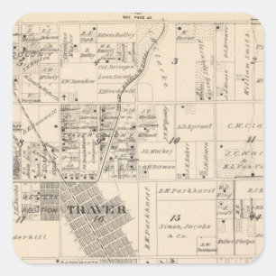 T17S R23E Tulare County Section Map Square Sticker