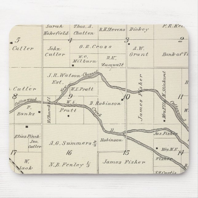 T17S R25E Tulare County Section Map Mouse Pad (Front)