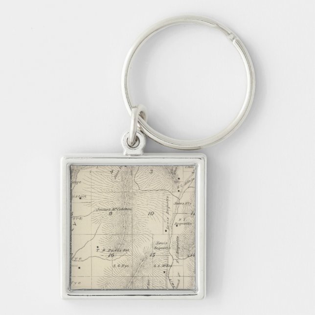 T17S R27E Tulare County Section Map Keychain (Front)