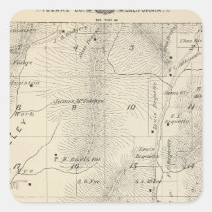 T17S R27E Tulare County Section Map Square Sticker