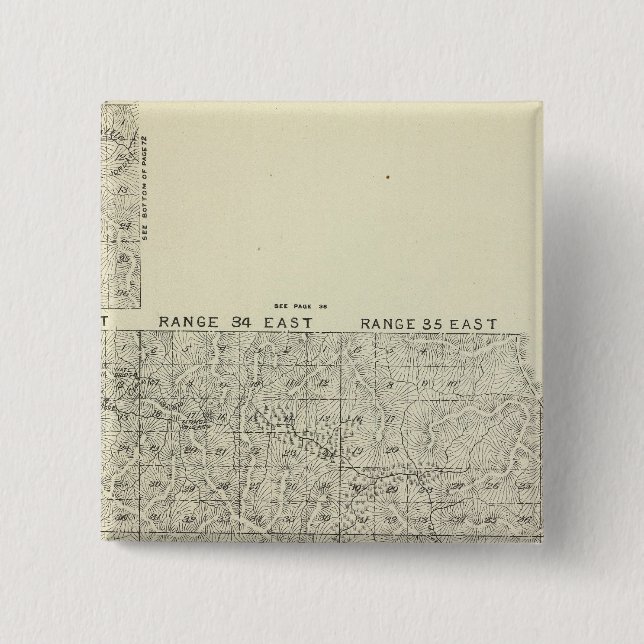 T1820S R3236E Tulare County Section Map 2 Inch Square Button (Front)