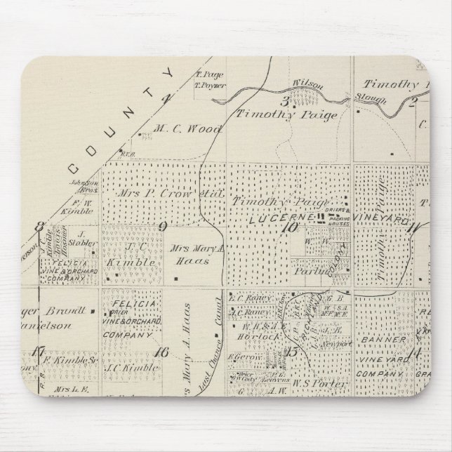T18S R21E Tulare County Section Map Mouse Pad (Front)