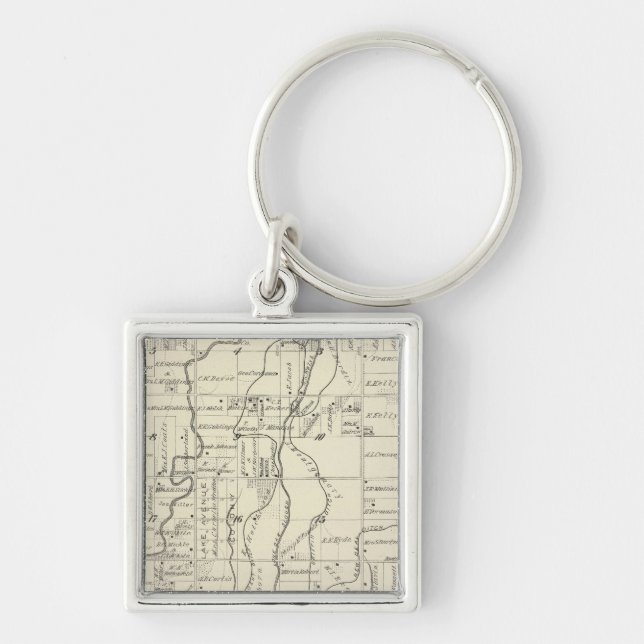 T19S R21E Tulare County Section Map Keychain (Front)